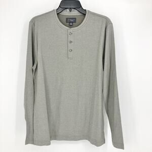 WALLIN & BROS Men's Henley Shirt Medium Dusty Green Long Sleeve NWOT